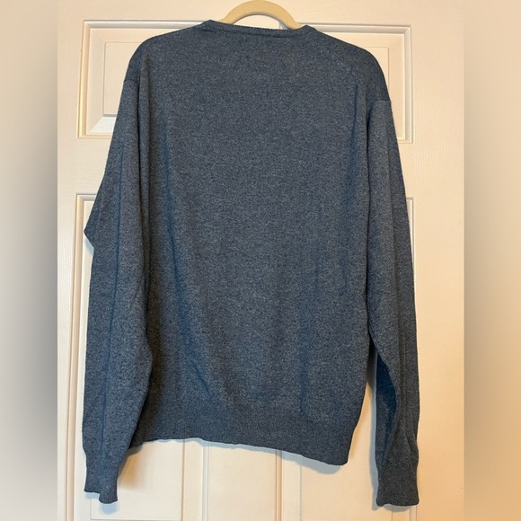 Men's Blue Sweater | 55% Silk 45% Cashmere - Picture 2 of 4